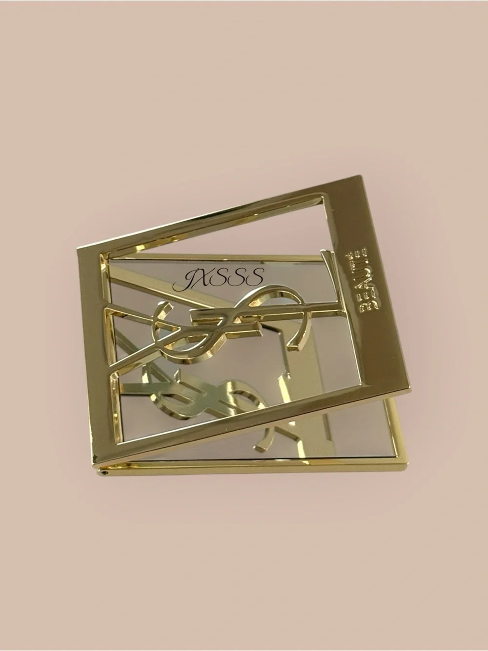Gold YSL (Yves Saint Laurent) Beauty (Fold-Over) Cosmetic-Makeup Compact Mirror